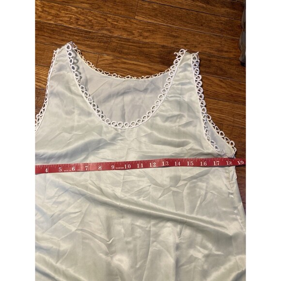 Vintage Pale Green SEXY Négligée Pajama night Gown Full Side Slip Silky nightie - Picture 12 of 14